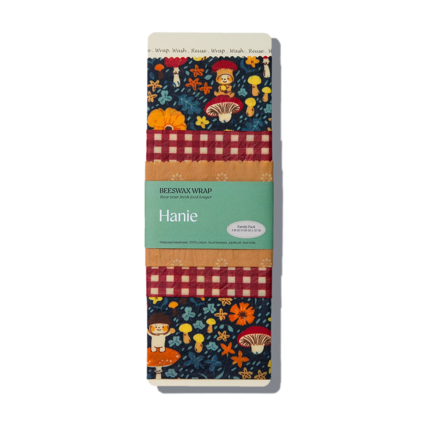 Beeswax Food Wraps - Family Pack : Mushroom Pixies