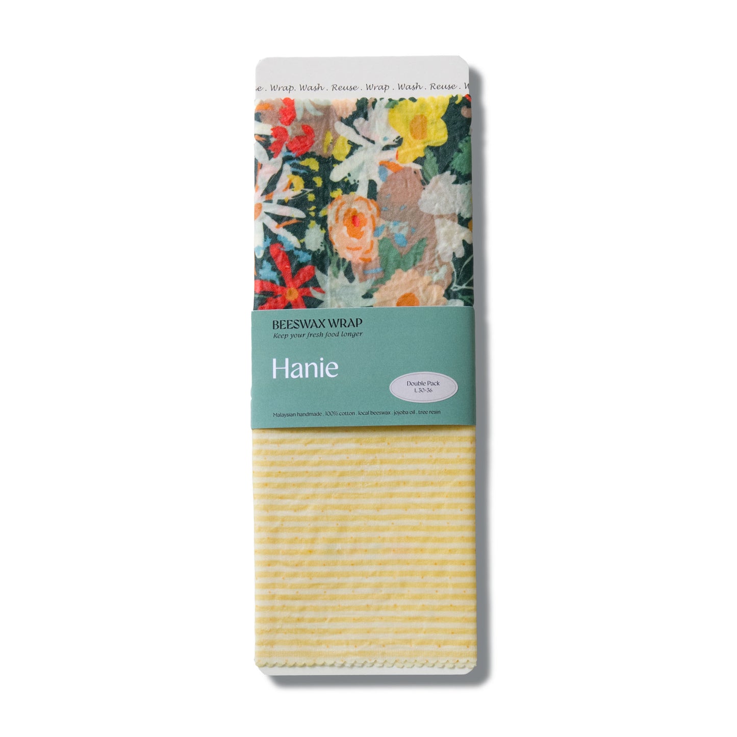 Beeswax Food Wraps - Double Pack L : Tropical Summer