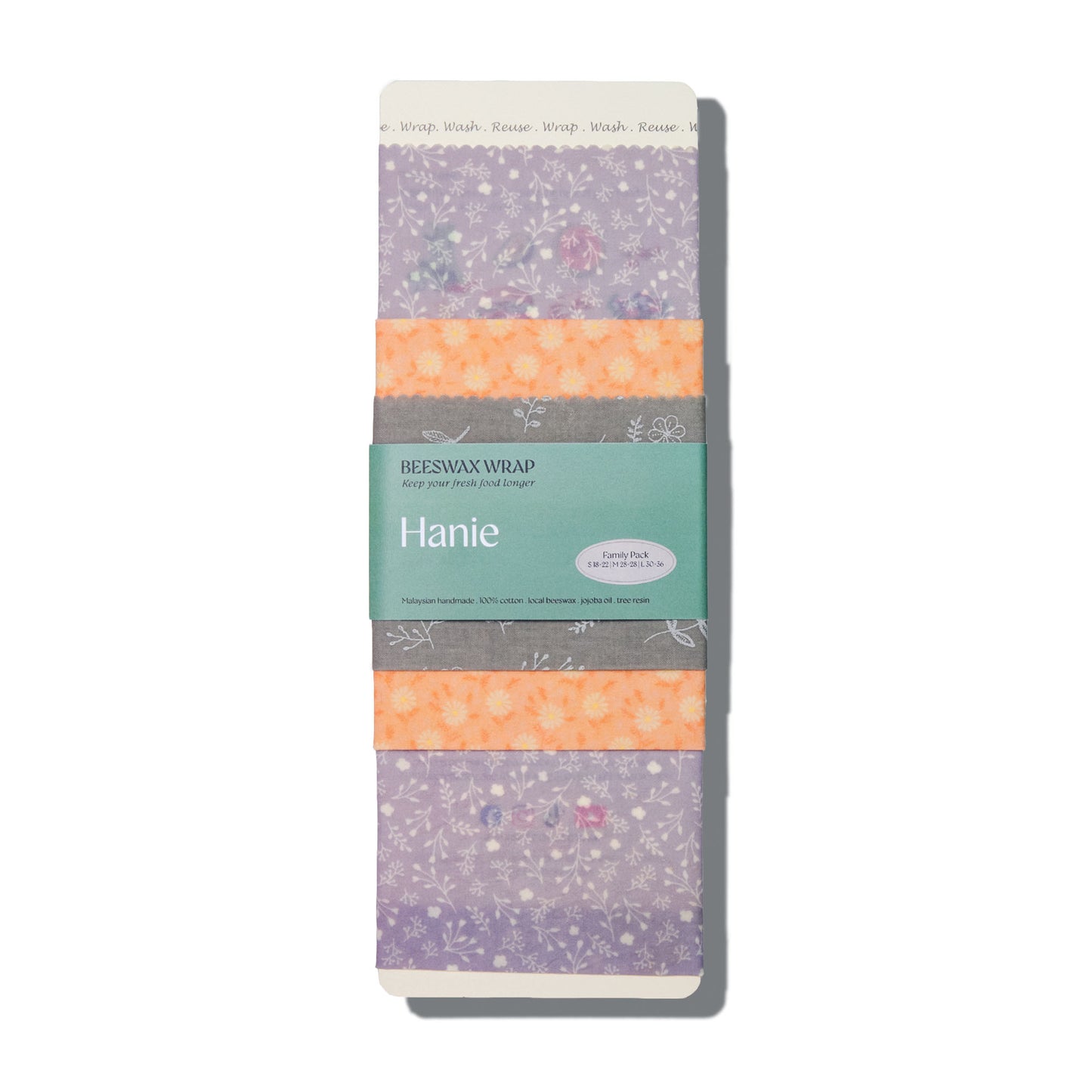 Beeswax Food Wraps - Family Pack : Pastel Garden