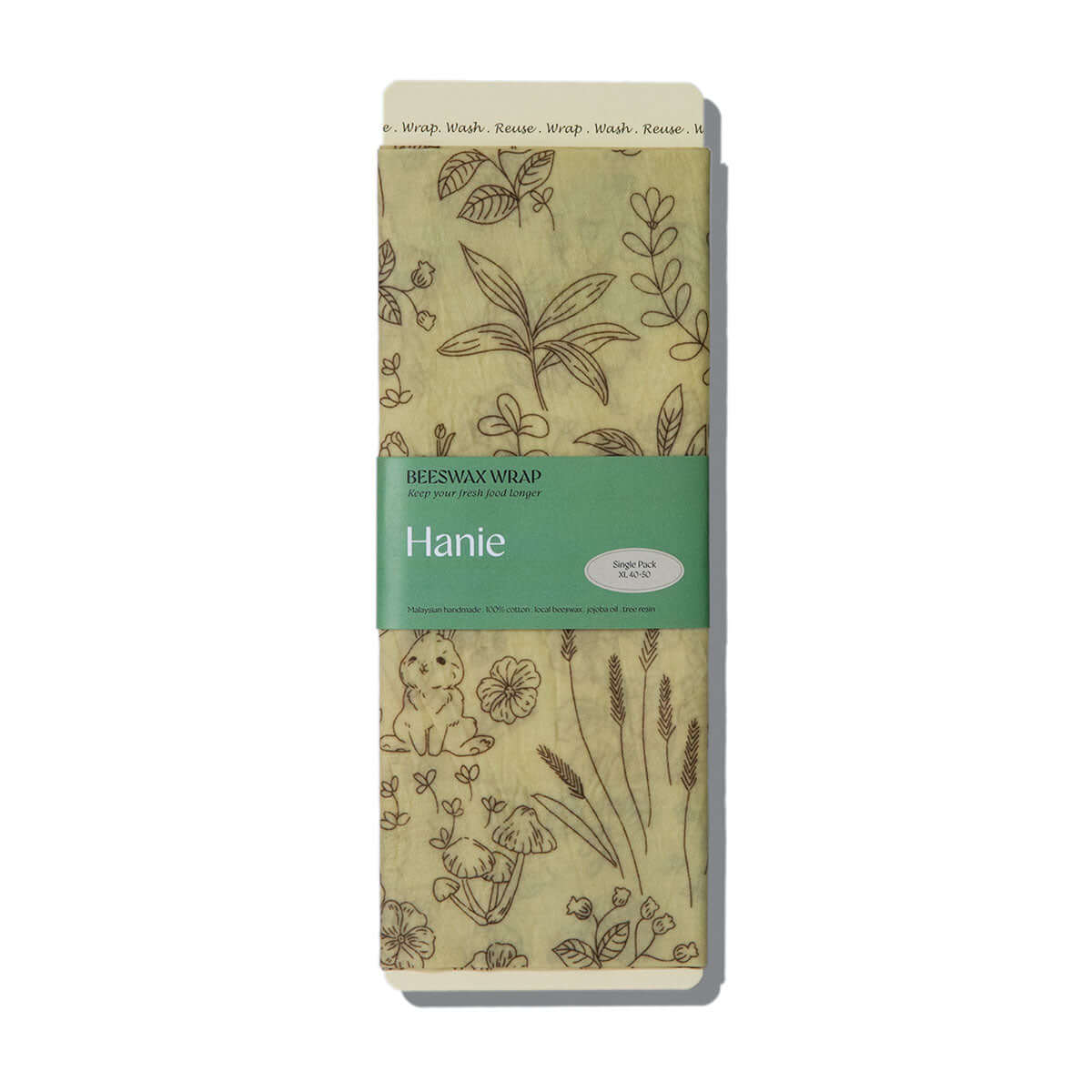 Beeswax Food Wraps - Single Pack XL : Bunny Meadow