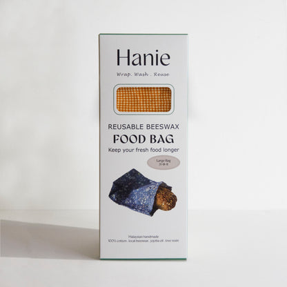 Beeswax Food Bag - Honey Houndstooth