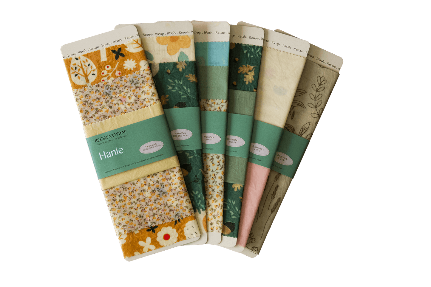 Beeswax Food Wraps - Single Pack XL : Acorn Green