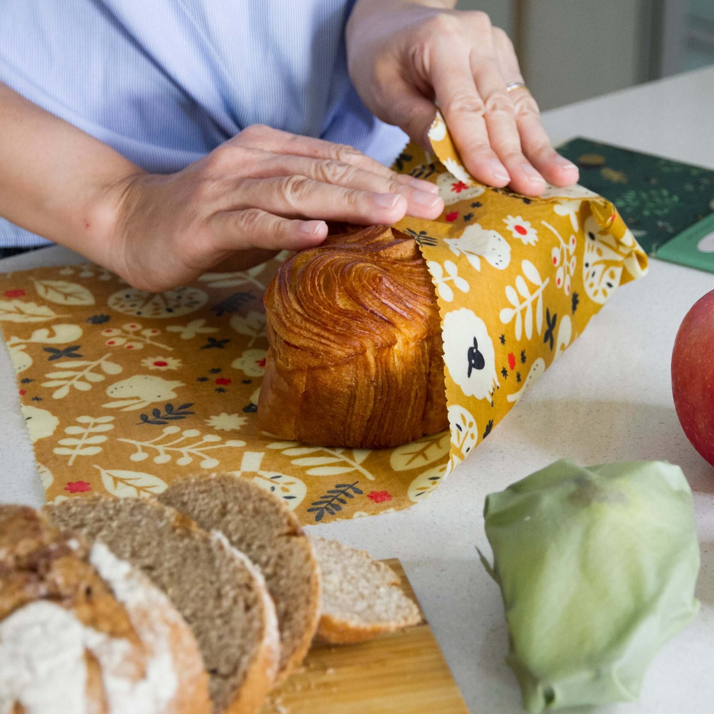 Beeswax Food Wraps - Family Pack : Bunny Blue