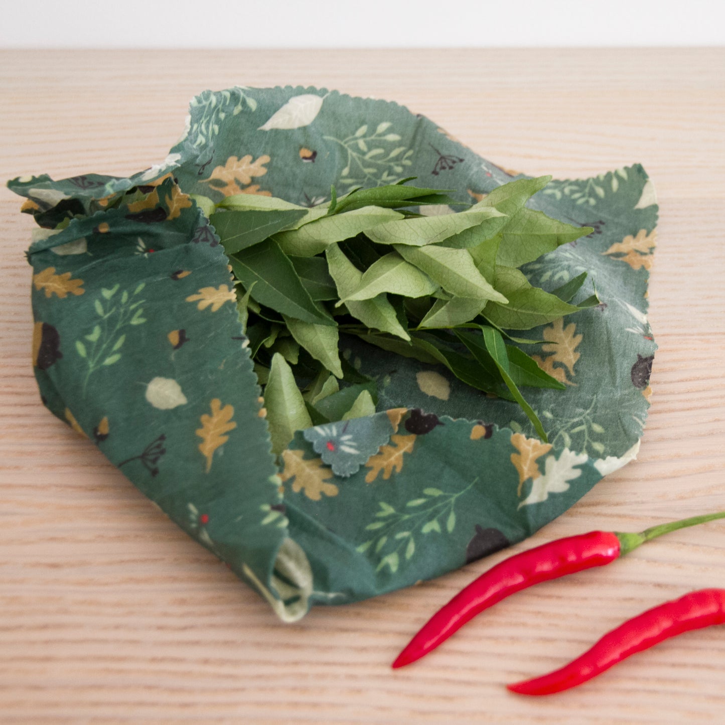 Beeswax Food Wraps - Double Pack M : Acorn Green