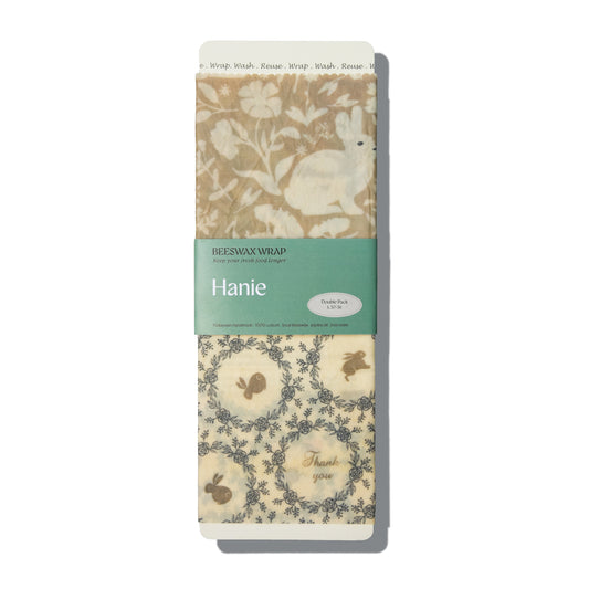 Beeswax Food Wraps - Double Pack L : Grateful Bunny