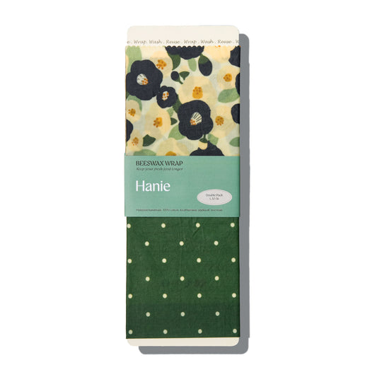 Beeswax Food Wraps - Double Pack L : Polka Bloomies