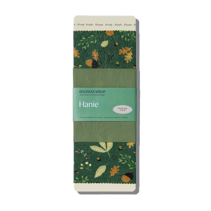 Beeswax Food Wraps - Double Pack M : Acorn Green