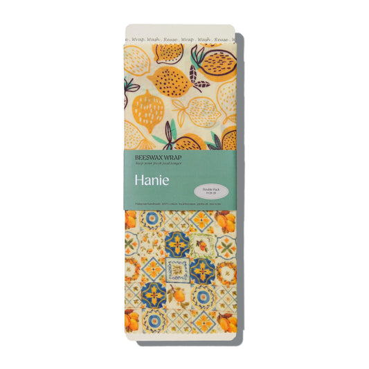 Beeswax Food Wraps - Double Pack M : Lemon Grove