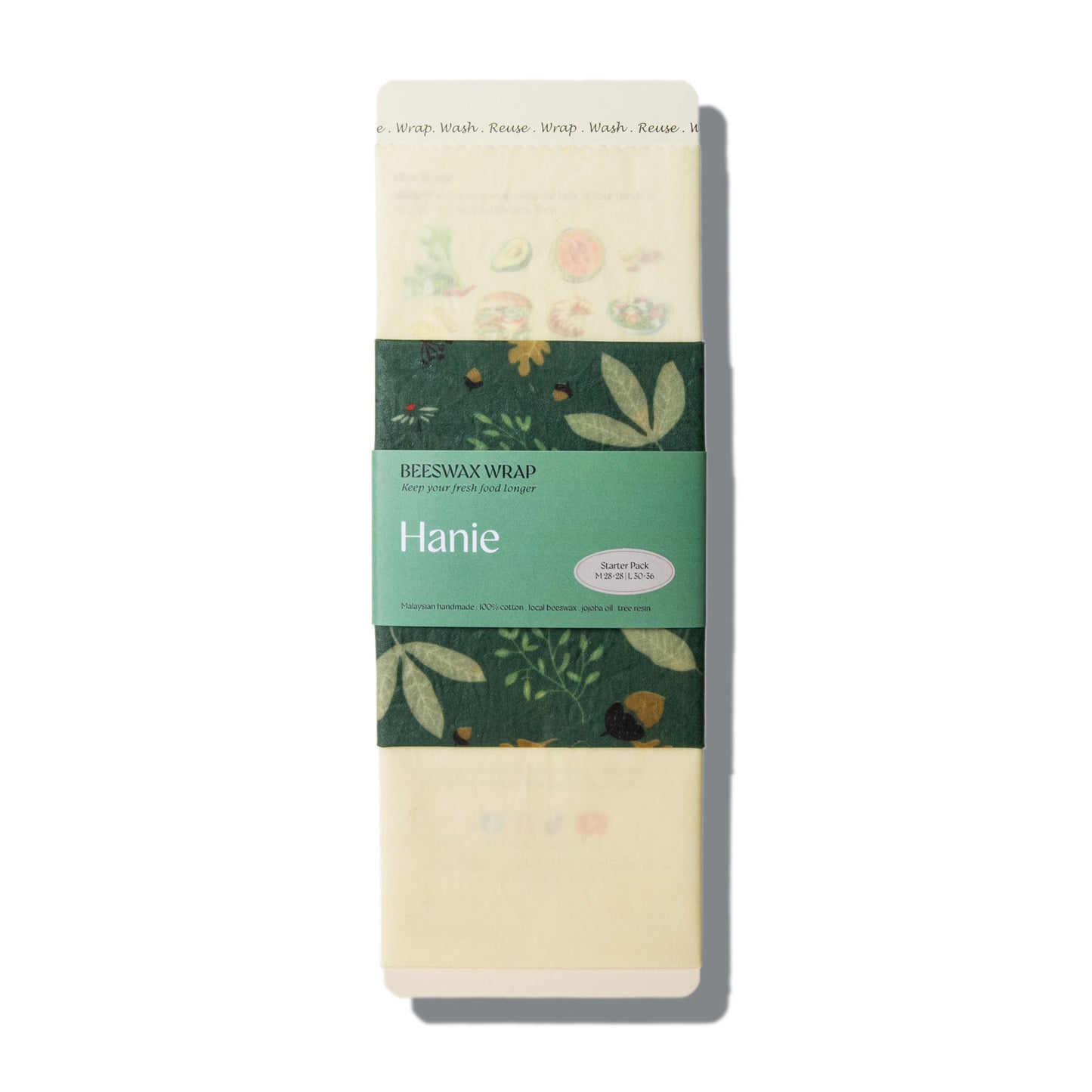 Beeswax Food Wraps - Starter Pack : Acorn Green