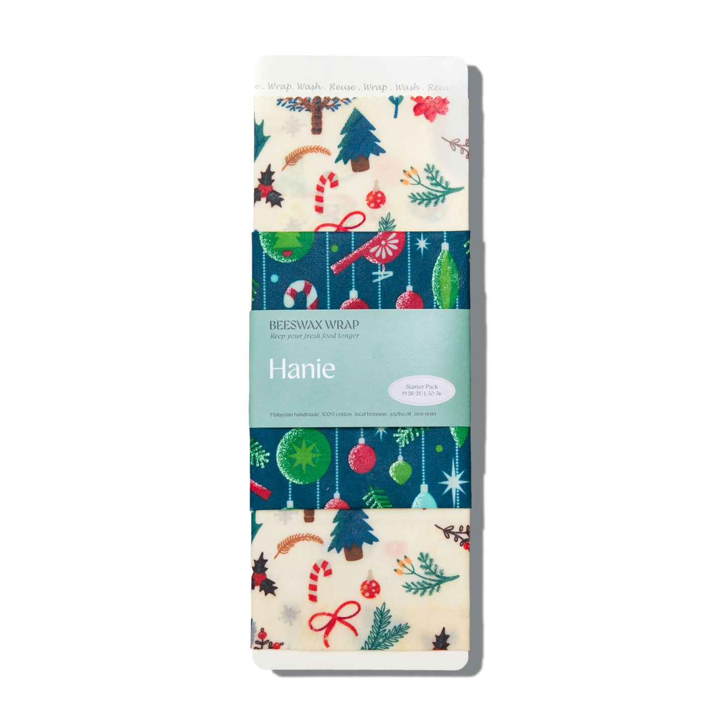 Limited Edition Beeswax Food Wraps - Starter Pack: Christmas Charm