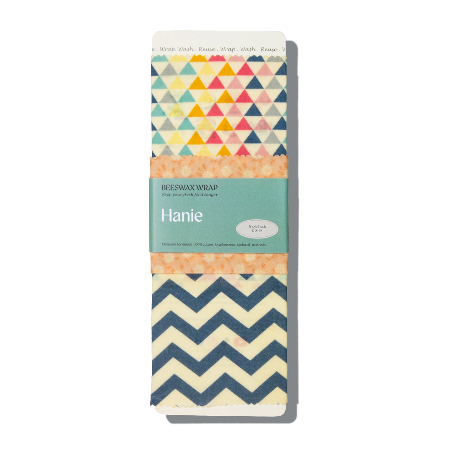 Beeswax Food Wraps - Triple Pack S : Petal Prism